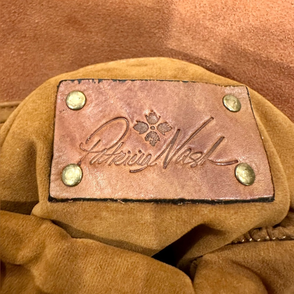 PATRICIA NASH Tan Brown Leather Floral Embroidered Crossbody Bag - Picture 7 of 8
